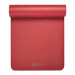 Gaiam Essentials Thick Yoga Mat Fitness & Exercise Mat with Easy-Cinch Carrier Strap, Red, 72"L X 24"W X 2/5 Inch Thick