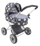 509 Crew Daisy Doll Pram - Fits Dolls up to 18", Large Retractabel Canopy, Storage Basket & Bassinet, Pretend Play for Kids Ages 3+ (Squirrel Grey)