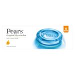Pears Original Glycerin Soap Bar - Soft & Fresh Glow | With 98% Pure Glycerin & Mint Extract | For a Fresh Glow | With Plant Based Cleanser for Skin & Body | Paraben-free | 125 gms x 6
