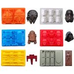 FantasyBear Chocolate Ice Mold,Silicone Flexible Molds for Star Wars Lovers Robots Birthday Cake Decoration Candy Molds Chocolate Molds Soap Molds Baking Molds Jello Molds (6pcs Set)