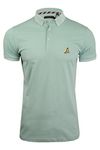 BRAVE SOUL Mens Glover Polo T-Shirt Cotton Short Sleeved (Pale Green) S