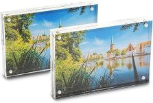 Juvale Magnetic Acrylic Picture Frame for 4 x 6 Inch Photos (2 Pack)