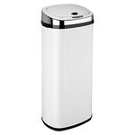 Rect 50L Stainless Steel Auto Sensor Kitchen Waste Dust Bin Automatic Motor WHITE