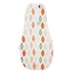 ergoPouch Cocoon Swaddle Sack 0.2 TOG - Baby Sleep Sack, Gentle Snug Fit Helps Calm Startle Reflex, Ideal for Arms In/Out Sleeping, Soft Breathable Fabric for Better Sleep (Blush Leaf, 0-3 Months)