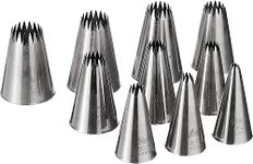 Ateco 870-10 Piece French Star Tube Set, Stainless Steel Pastry Tips, Sizes 0-9