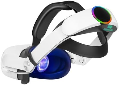 Hurra Head Strap with Battery for Oculus Quest 2, 10000mAh Fast Charging Battery Pack Extend 8H Playtime, RGB Light Adjustable Elite Strap for Meta Quest 2 Enhanced Comfort Support & Balance in VR