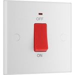 BG Electrical Double Pole Red Switch with Power Indicator