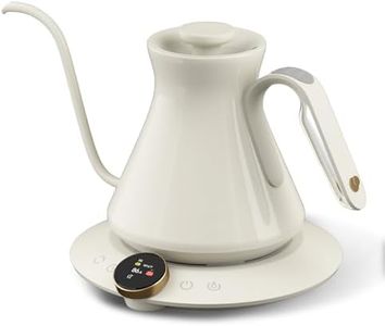 Cocinare FLOW M6 Pro Electric Gooseneck Kettle, ±0.5℉ Temperature Control for Pour-over Coffee & Tea, Stainless Steel Interior, Quick Heating for Boiling Water (Vintage White)