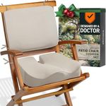 Elmara Outdoor Dining Chair Cushions – Doctor Designed Memory Foam Cushions are The Ultimate Comfort Solution for Outdoor Chairs – Durable, Waterproof & Fade-Resistant for All Weather (Taupe)