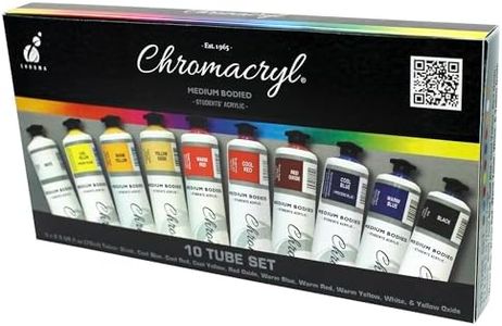 Non-Toxic Chroma Chromacryl Non Toxic Premium Acrylic Paint Tubes 10 Pack, Assorted Colour (419056)