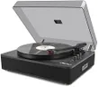 LP&No.1 Wireless Record Player with Stereo Speakers, 3-Speed Belt-Drive Turntable for Vinyl Records with Wireless Playback and Auto-Stop(Black Wood)