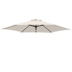 Green Bay 2.7m/8 Arms Replacement Parasol Garden Patio Umbrella Fabric Canopy Cover (Cream)