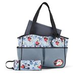 Disney Unisex Baby Multi-Functional Travel Tote Diaper Bag with Changing Pad, Mickey Red Black, Large