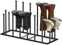 ORLESS Boot Rack Metal Black 8 Pairs Free-Standing Shoe Rack Boot Organizer Storage for Closet Entryway, Garage, Dorm Room, Hallway, Outdoor, Boot Rack