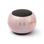 Fashionit U Mini Speaker | Stylish Portable Wireless Bluetooth 5.0 with Built-in Mic & Remote Shutter | Perfect Mini Speaker for Home, Parties, Activities! Small Device, Rich Sound | Pink Marble