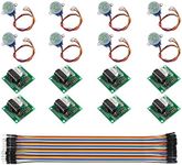 DIANN 8 Sets 28BYJ-48 ULN2003 5V Stepper Motor + ULN2003 Driver Board+40 Pin Cable M/F