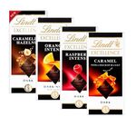 Excellence Dark Chocolate Bars Multipack - Selection of 4 x 100g Orange, Raspberry, Caramel Sea Salt & Hazelnut Chocolate Bars with Topline Card. Chocolate Gifts for Chocolate Hamper, Birthday Gift