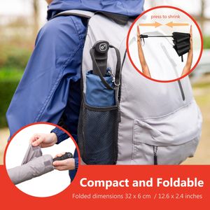 Ergonauts Windproof Travel Umbrella – Vented Double Canopy, Teflon, Black