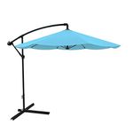 Pure Garden Offset Aluminum Hanging Patio Umbrella, 10-Feet, Blue