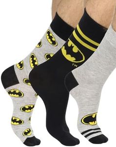 DC Comics The Batman Superman Calzini Uomo Divertenti Regalo Uomo Calze Cotone 40-45 Batman 3 Paia