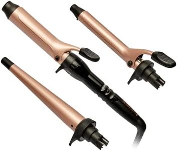 Remington 3 in 1 Multistyler Curl and Wave, CI97MS3AU, Curling Iron With 3 Interchangeable Ceramic Barrels, Variable Heat Up to 220°C, Ionic Technology For Smooth and Shiny Hair - Rose Gold