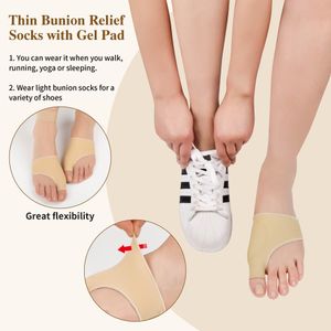 DYKOOK Bunion Relief Gel Sleeve Socks – Toe Protector Pads, Beige, S, 1 Pair