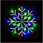 SG Toro Multi Snowflake Light 50 LED Christmas Window Home Festive Decoration Light 40cm Cable Battery Operated Indoor Use Light Up Xmas New Year Party Fun