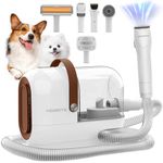 HEAPETS Dog Grooming Vacuum Kit, 3L Pet Grooming Vacuum with 7 Pet Grooming Tools, Dog Vacuum for Shedding Grooming at Home with Low Noise Electric Clipper and Brush (White)