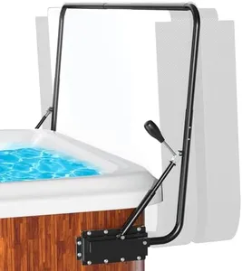 Hot Tub Cover Lifter with Safety Lock - Heavy-Duty Spa Cover Lift Removal System, Adjustable Height & Width, Hot Tub Accessories Fits Up to 96" Wide, Spa Lid Lifter Hydraulic Assist Removal System