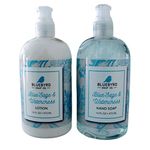 Bluebyrd Kitchen Hand Soap and Lotion Set, Luxury Watercress and Blue Sage Scented Lotion & Hand Soap, 2-Pack Hand Wash Kit for Kitchen or Bathroom, Kitchen Soap Dispenser Pump Bottles (BLUE SAGE SET)