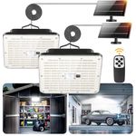 Solar Shed Light Indoor Outdoor Pendant Light, Motion Sensor with Upgrade 5 Lighting Modes & Remote Control for Home Yard Garage