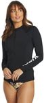 Hurley Women's Standard Rash Guard Top, Black, Large