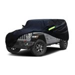 SjYsXm Waterproof Car Cover Compatible with Jeep Wrangler 4-Door 2024-2007 for Wrangler Unlimited 4 Door JL JK, All Weather Outdoor Rain Snow Car Protection Windproof Car Cover with Reflective Strips