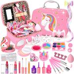 Kids Makeup Sets for Girls, Washable Kids Make Up Set Girls Toys, Real Girls Make Up Set for Kids Children Princess Pretend Play Set Kids Toys for 3 4 5 6 7 8 9 Year Old Girls Christmas Birthday Gifts