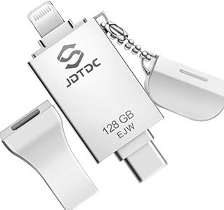 JSL JDTDC 128GB Apple MFi Certified iPhone-Photo-Stick, 3 in 1 USB3.0 iOS Flash-Drive Photo-Stick-for-iPhone Thumb Drives iPhone Backup Memory-Stick for iPhone 15/14/13/12/11, iPad, Android, PC