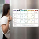 AccuPrints Monthly Planner [18X12 Inch] for Fridge with Markers | Dry Erase Whiteboard Planning Calendar Sheet