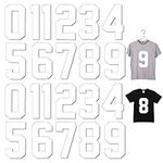 ASTER 22 Pieces Iron on Numbers for Clothes, 8 Inch Heat Transfer Iron-on Numbers 0 to 9 for Team Clothing Sports T-Shirt Jerseys Basketball Football Baseball(White)