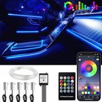 MIZZEO Interior Car LED Strip Lights with APP access and Remote Control, RGB 5 in 1 Lighting Kits with 16 Million Color and Sync to Music Compatible with Tata Punch (2021)