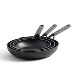 KitchenAid Classic Forged Hard Anodized PFAS-Free Healthy Ceramic Non-Stick, 20 cm, 24 cm and 28 cm Frying Pan Set, Induction, Oven Safe, Black