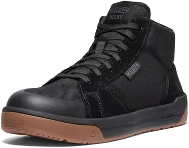 KEEN Utility Men's Kenton Mid Top Composite Toe Breathable Work Sneakers, Black/Gum, 10.5