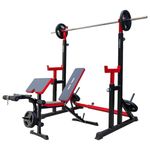 Zorex Fitness ZF-114 Squat Stand with ZF-110 Preacher Curl Bench Home Gym Combo Workout Bench Weight Lifting Rack Squat Stand Weight Lifting,Exercise Bench Adjustable Incline, Decline, Flat Bench