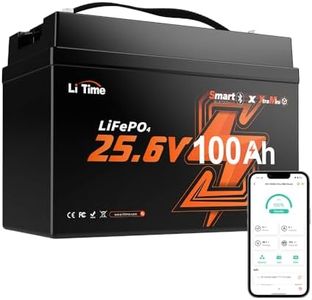 LiTime 2 Pack 24V 100Ah Group 31 Bluetooth Lithium Battery for Trolling Motors - Mini Size, 6000+ Deep Cycles, Low-temp Cutoff Protection