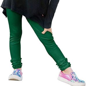 City Threads Girls' Ruffle Leggings in 100% Cotton for School Uniform or Play - Made in USA! - Green - 18 - 24 Months