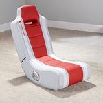 X-Rocker Hydra 2.0 Floor Rocker Gaming Chair for Kids and Juniors, Low Folding Rocking Seat with 2 Stereo Speakers, Faux Leather, Compatible with XBOX, PS4, PS5, Nintendo for Children - RED