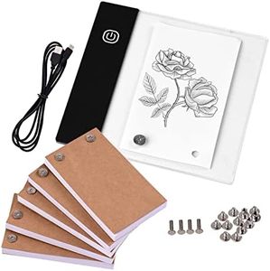 Flipbook Kit, Flip Book Kit with Mini Light Pad LED Lightbox Tablet Design with Hole 300 Sheets Flipbook Paper Binding Screws for Drawing Tracing Animation Sketching Cartoon Creation