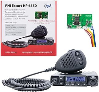 PNI CB Escort HP 6550 Radio Station with ECH01 Installed, multistandard, 4W, AM-FM, 12V, ASQ, with Echo Mode