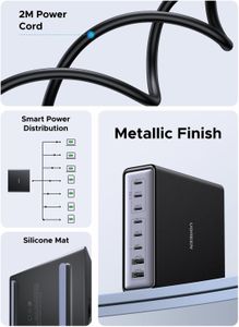 UGREEN 200W 8-Port USB C GaN Fast Charging Station – PD 100W, PPS, Laptop & Phone Compatible