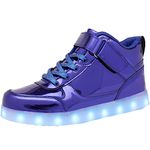 Unisex Light Up Shoes LED Trainers USB Charging Couples Shoes High Top for Women Men Flashing Trainers GBBlue46