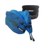 Evolution Cool Travel Neck Pillow by Cabeau - Cooling Airflow Vents, Memory Foam Neck Support, and Adjustable Clasp - Comfort On-The-Go with Carrying Case - Airplane, Train, Car, and Gaming (Blue)