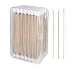 500 PCS 6 Inch Precision Tips Cotton Swabs - Long Wooden Stick Cotton Buds Pointed Cotton Swabs With Case - Cotton Tipped Applicators For Makeup, Cleaning Gun, Electronics, Hard To Reach Area